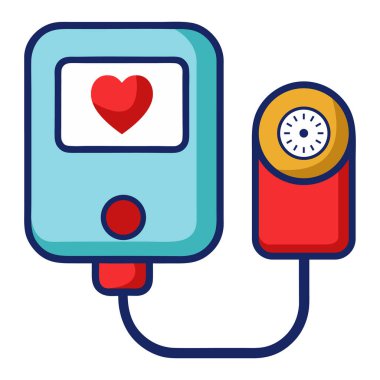 Kan basıncı monitörü Vektör İllüstrasyonu.