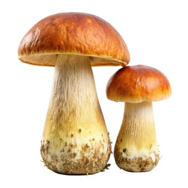 Beyaz arka planda taze boletus