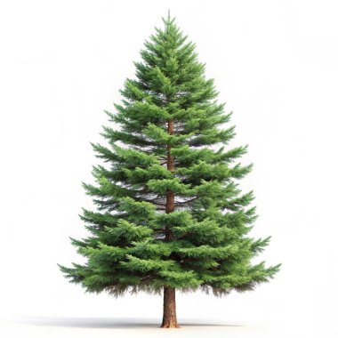 Beyaz arkaplanda izole edilmiş noel ağacı
