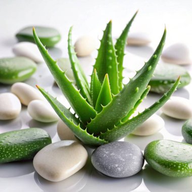 Aloe vera bitkisi beyaz arkaplanda