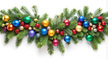 Renkli baubles ile Noel ağacı