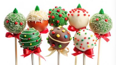 Beyaz arka planda izole edilmiş Noel dekorasyonu