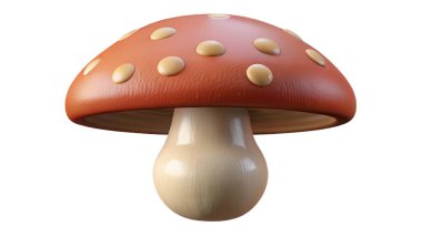 gerçekçi 3 boyutlu mantarlı agarik.