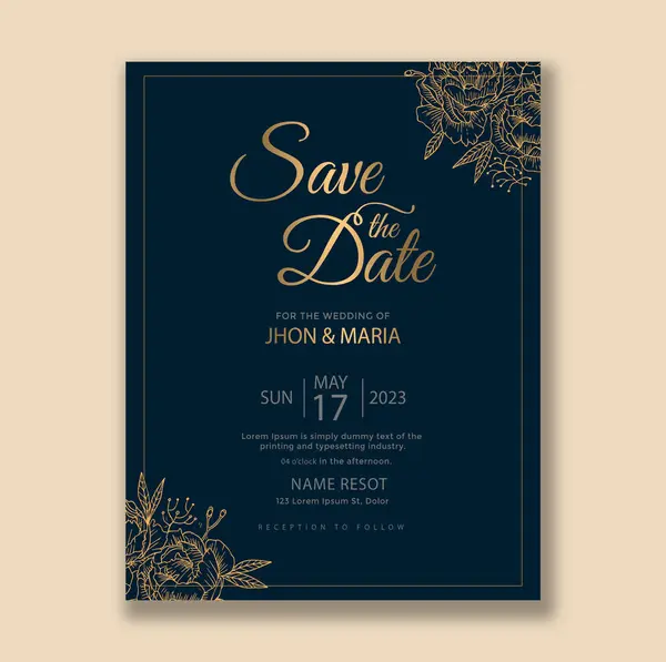 tarihi düğün davetiye kartı vektör kaydetmek