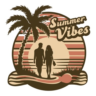 Çift için Yaz Titreşimleri Tişört Tasarımı