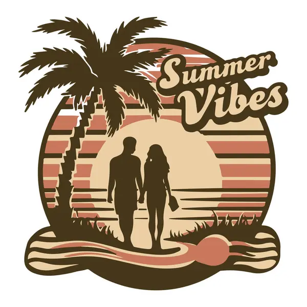 Çift için Yaz Titreşimleri Tişört Tasarımı