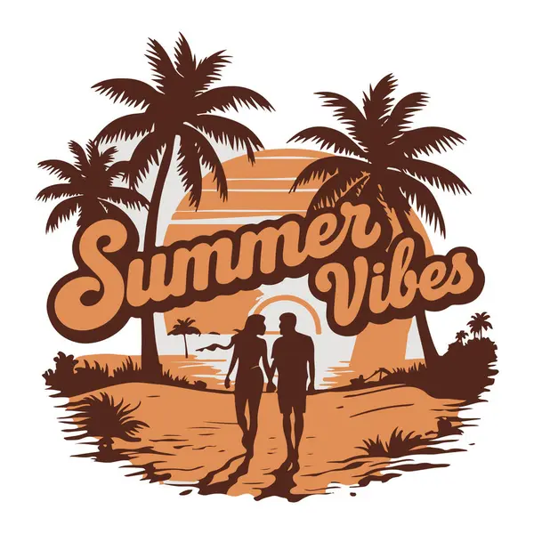 Çift için Yaz Titreşimleri Tişört Tasarımı