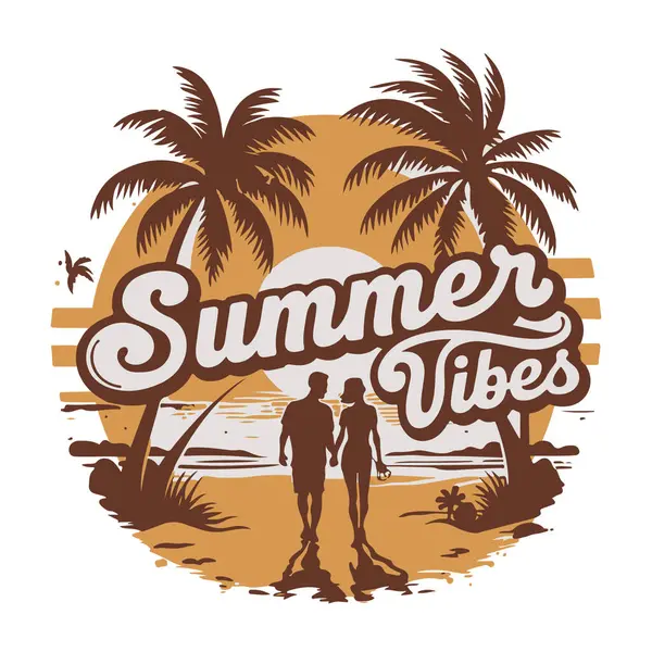 Çift için Yaz Titreşimleri Tişört Tasarımı