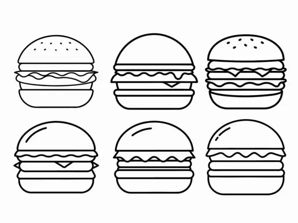 Hamburger ana hatları vektör tasarımı