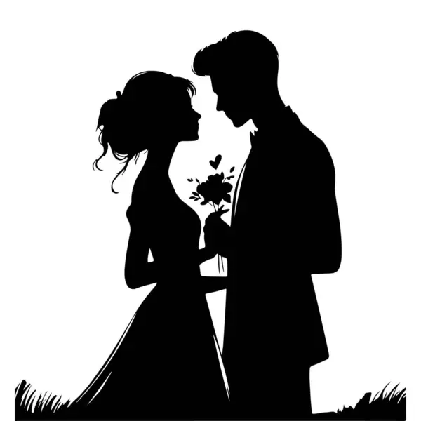 Romantik bir çift yüz yüze vektör tasarımı