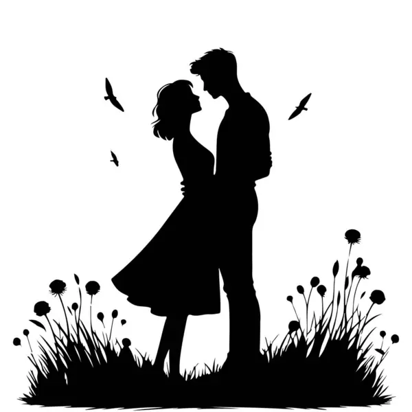 Romantik bir çift yüz yüze vektör tasarımı