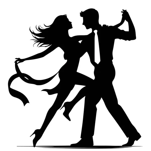 Romantik bir çift dans vektörü tasarımı