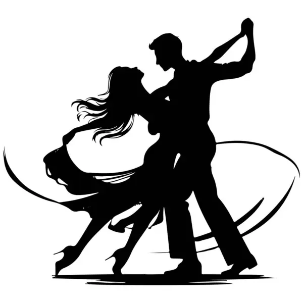 Romantik bir çift dans vektörü tasarımı