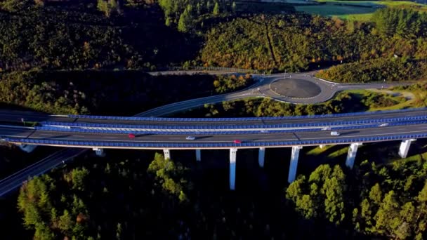 Nat Motorvej Spanien Hvor Kan Cirkulationen Konkylier Filmet Med Drone – Stock-video
