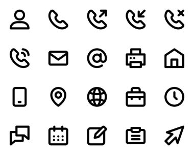 Kişi için kalın satır simgeleri ayarlandı.