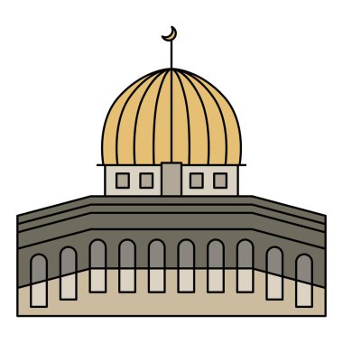 El Aksa Kudüs Camii 'nin dünyaca ünlü binası.