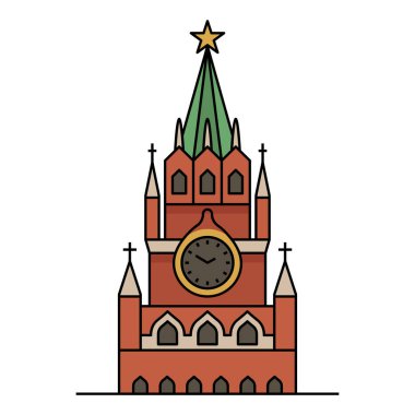 Spasskaya Kulesi Kremlin Moskova için dünyaca ünlü bina.