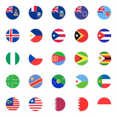 Dünya ulusal bayrakları vektör çizimleri.