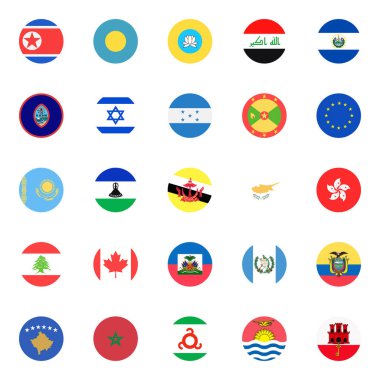 Dünya ulusal bayrakları vektör çizimleri.