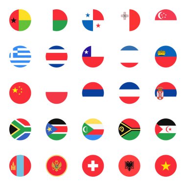 Dünya ulusal bayrakları vektör çizimleri.