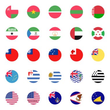 Dünya ulusal bayrakları vektör çizimleri.