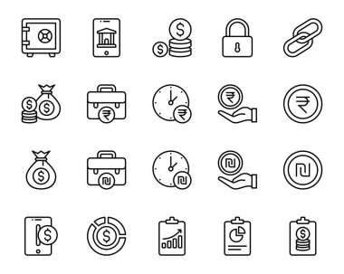 Bankacılık ve Finans için özet simgeleri ayarlandı.