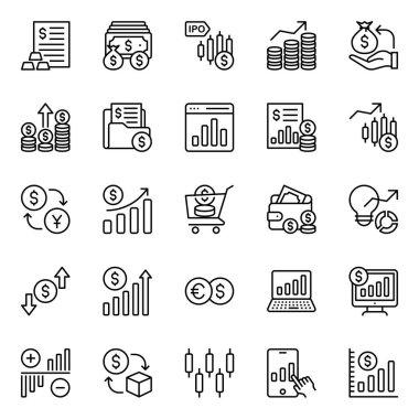 Taslak simgeleri borsa ve ticaret için ayarlandı.