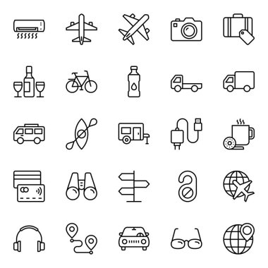 Seyahat için özet simgeleri ayarlandı.