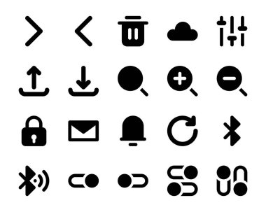 Kullanıcı arayüzü için simge simgeleri ayarlandı.