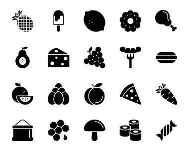 Gıda için simgeler ayarlandı.