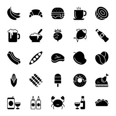 Gıda için simgeler ayarlandı.