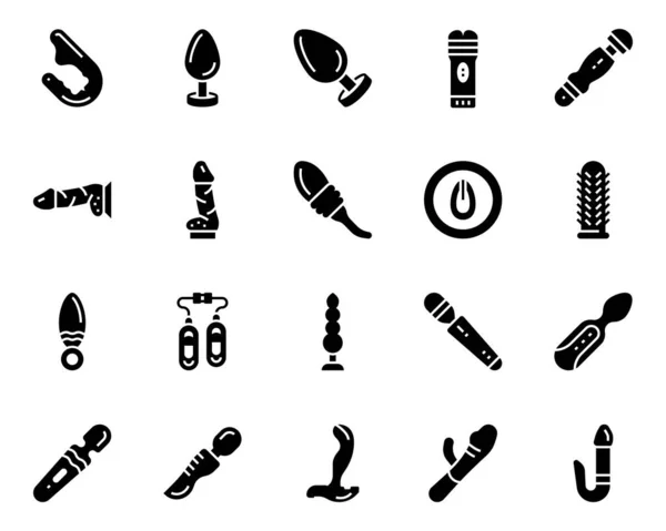 Seks oyuncakları için simgeler ayarlandı.