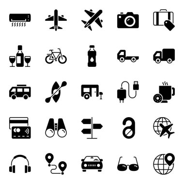 Seyahat için simgeler ayarlandı.