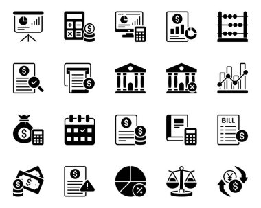 Muhasebe için simgeler ayarlandı