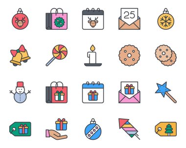 Mutlu Noeller için doldurulmuş renk özeti simgeleri.