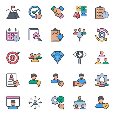 Yönetim için doldurulmuş renk özeti simgeleri.