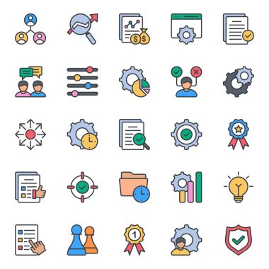 Yönetim için doldurulmuş renk özeti simgeleri.