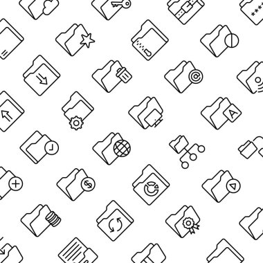 Dosya Dizini ile Vektör Deseni, Kusursuz Arkaplan.