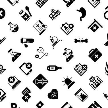 Tıbbi ve Sağlıklı Vektör Deseni, Kusursuz Arkaplan.