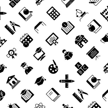 Okul Eğitimli Vektör Deseni, Kusursuz Arkaplan.