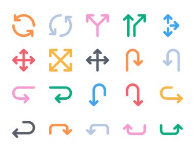 Ok için kalın satır renk simgeleri ayarlandı.