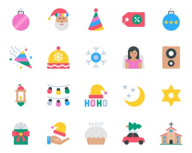 Mutlu Noeller için düz renk simgeleri ayarlandı.