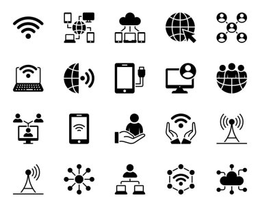 Ağ için simge simgeleri ayarlandı.