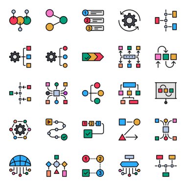 Çalışma Akımı için doldurulmuş özet simgeleri.