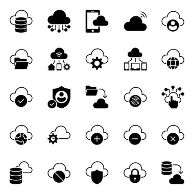 Bulut hesaplaması için simge simgeleri ayarlandı.