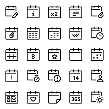 Takvim, ajanda ve olay için özet simgeleri belirlendi.