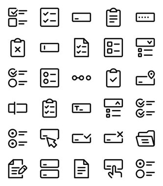 Form alanları, görevler, belgeler için özet simgeleri belirlendi.