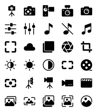 Görüntü simgeleri Ses ve fotoğrafçılık için ayarlandı