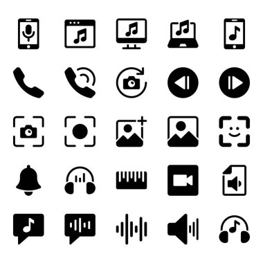 Görüntü simgeleri Ses ve fotoğrafçılık için ayarlandı