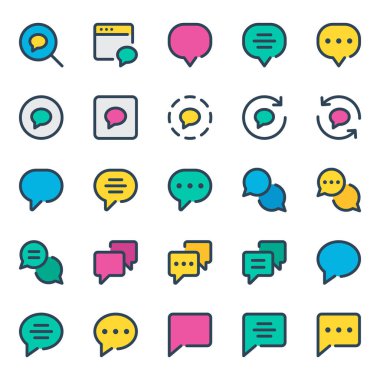 Sohbet iletisi için doldurulmuş özet simgeleri